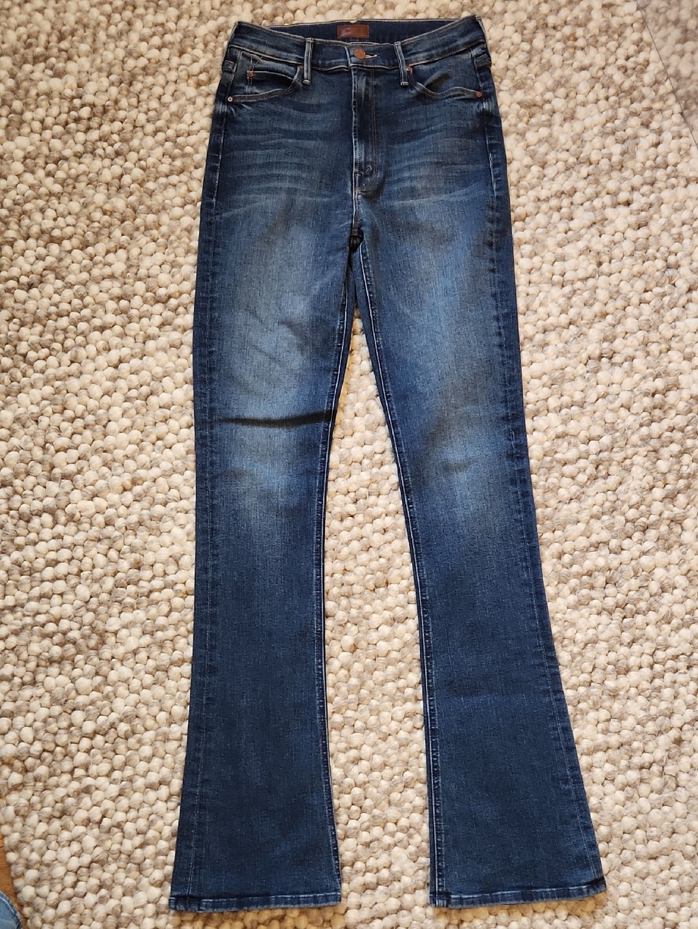 New Mother High Waisted Runaway In Start Your Engines 27 Long Inseam